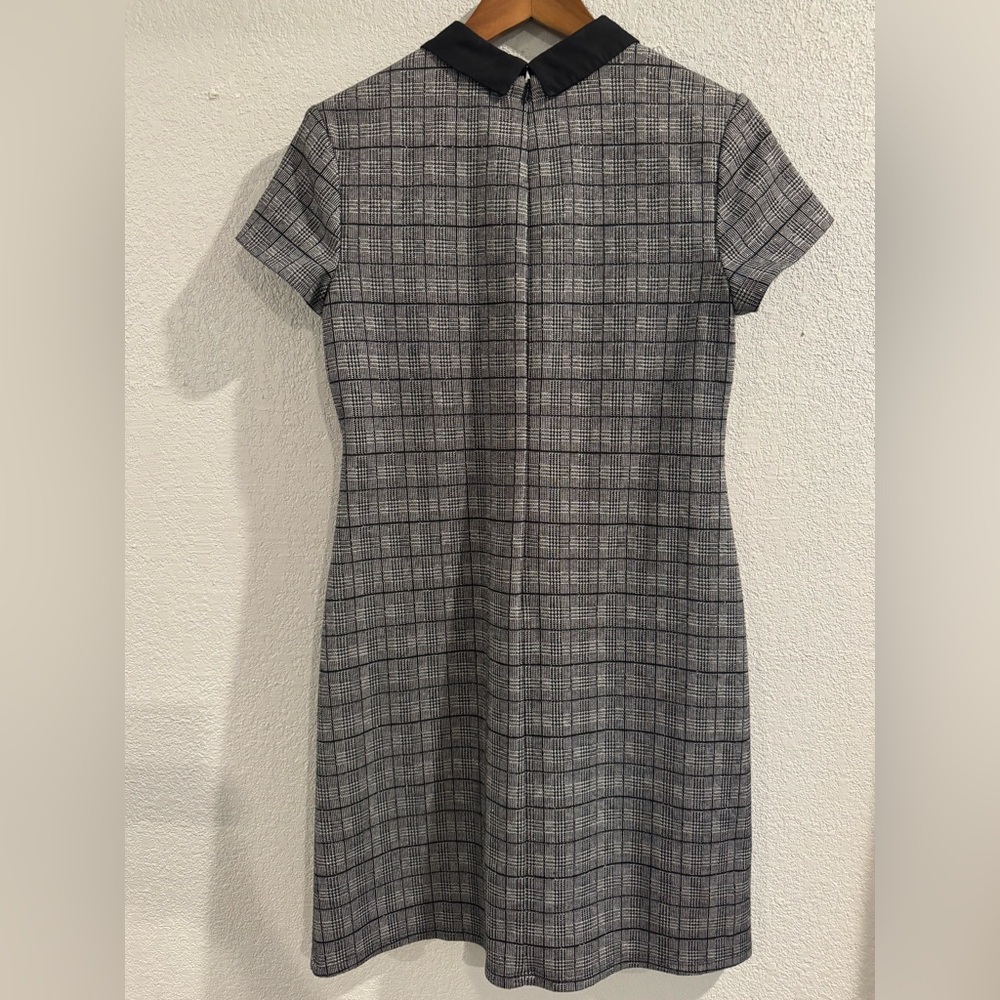 Maison Jules Black and Gray Plaid Mini Dress M - Picture 6 of 6
